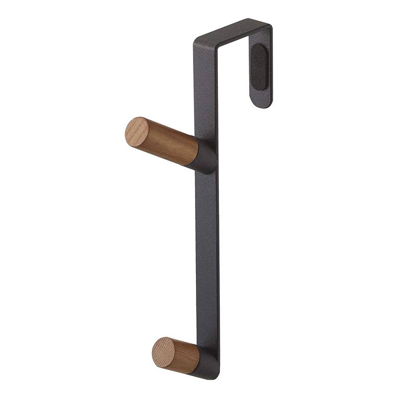 Yamazaki Home Over-the-Door Hook, Steel - L 3.86 x W 0.59 x H 7.09 inches - Black