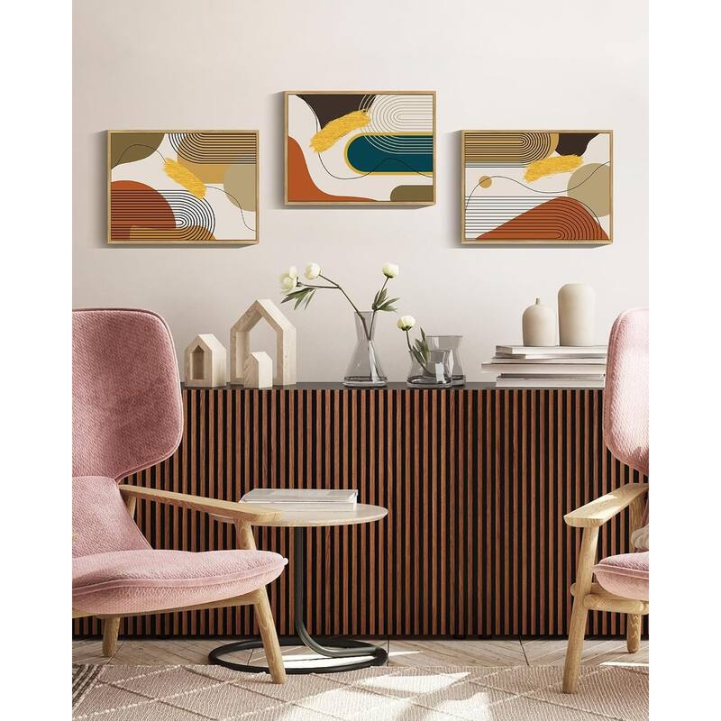 Abstract Framed Wall Art Modern Minimalist Luxury Gold Line Artwork