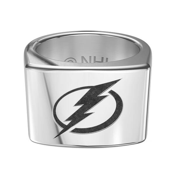 Shop Tampa Bay Lightning Logo Engraved Ringtampa Bay Lightning Logo Engraved Ring In Sterling Silver On Sale Overstock 29916721