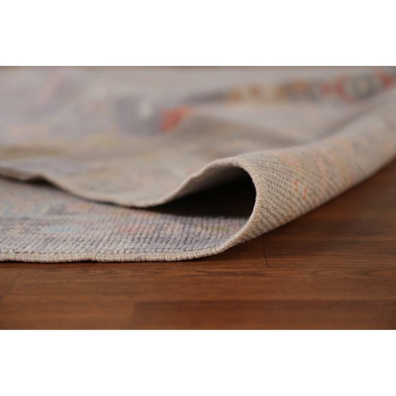 Hand Knotted Oriental 100% Wool Carpet Transitional All-Over Greys & Charcoal Oushak Area Rug - 9' 11'' X 8' 0''