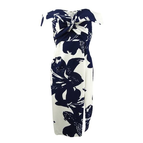 Shop Bardot Women S Floral Print Off The Shoulder Slit Midi Dress