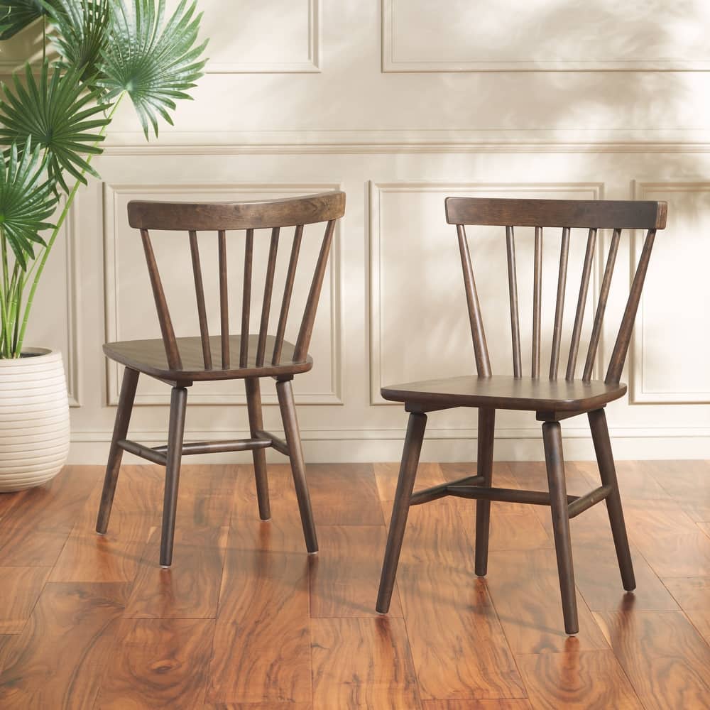 SAFAVIEH Signa Spindle Farmhouse Dining Chair (Set of 2) - 20" W x 20" D x 33" H - 20"W x 20"D x 33"H