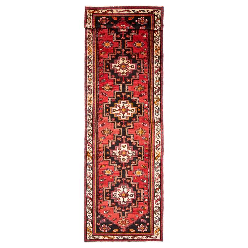 ECARPETGALLERY Hand-knotted Anadol Red Wool Rug - 3'3 x 13'1 - Red - 3'3 x 13'1