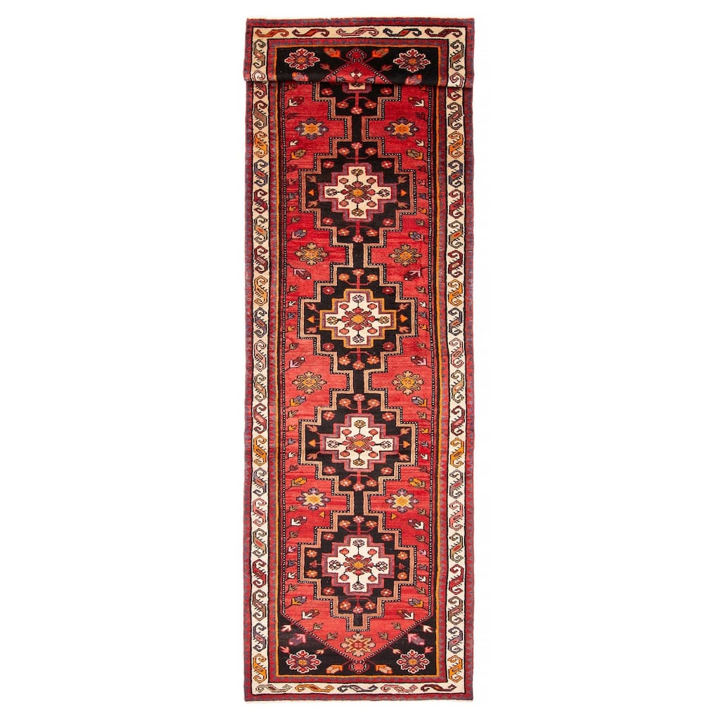 ECARPETGALLERY Hand-knotted Anadol Red Wool Rug - 3'3 x 13'1