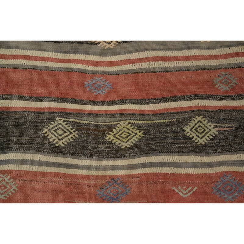 Hand Woven Oriental 100% Wool Carpet Southwestern Tribal Multi-Colored Kilim Area Rug - 9' 4'' X 5' 8''