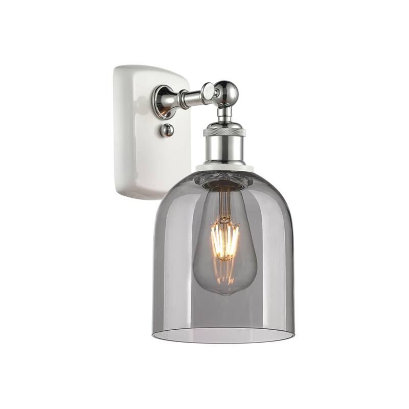 Innovations Lighting 516-1W-11-6 Bella Sconce Bella 11" Tall Wall - White Polished Chrome / Light Smoke
