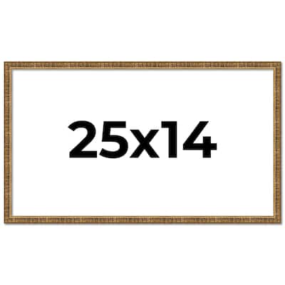 25x14 Frame Black Real Wood Picture Frame Kingsley Gold Distressed Photo Frame with UV Acrylic Foam Board Backing &