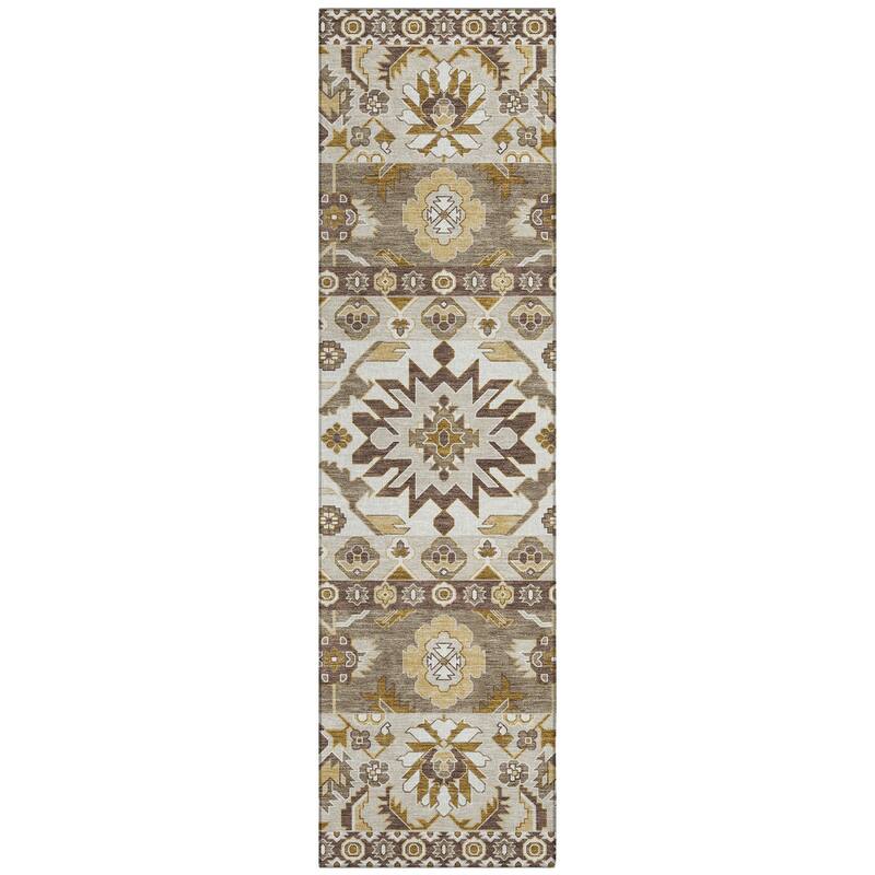 Machine Washable Indoor/ Outdoor Traditional Aspen Chantille Rug