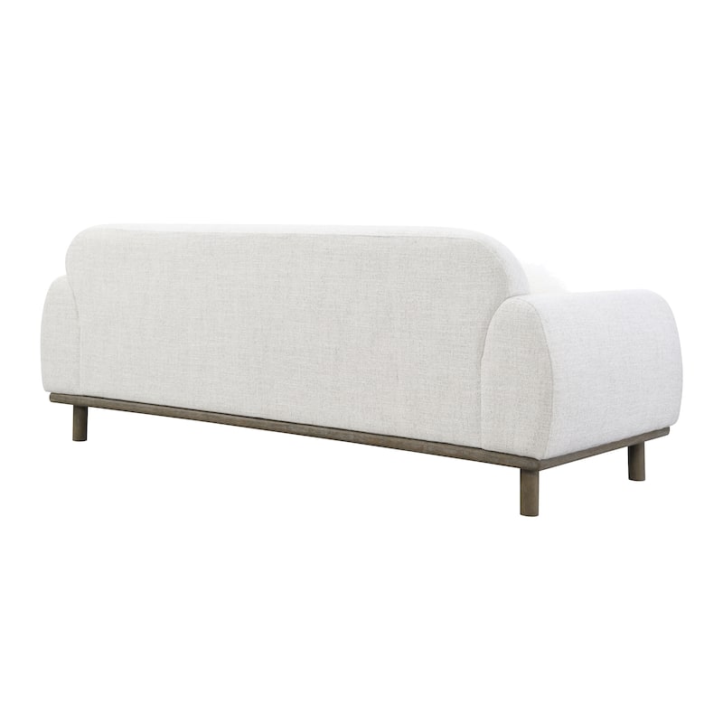 Furniture of America Velin Mid Century Modern OEKO TEX Chenille Sofa with Ball Pillows