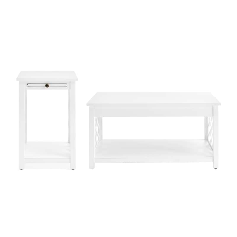 Porch & Den Altadena 2-piece Coffee and Tray-shelf End Table Set