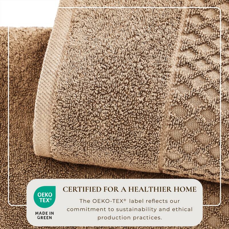 Linery & Co. Cotton Diamond Waffle Texture Bath Towels.