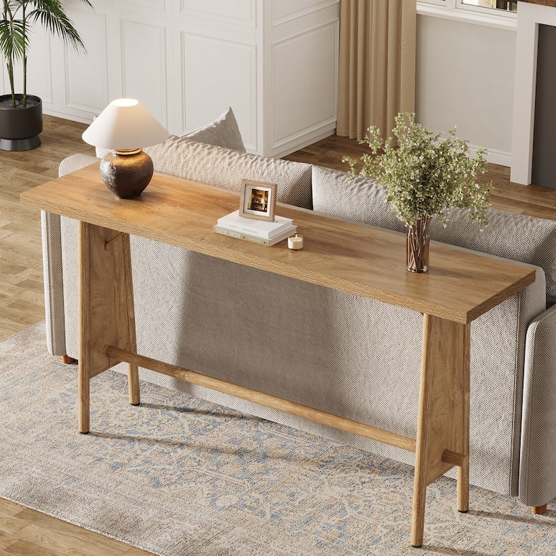 63" Long Entryway Table, Modern Console Table with Metal Legs