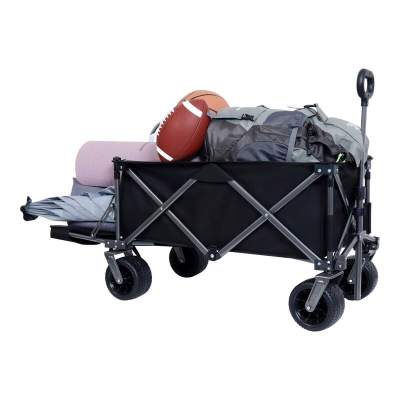 Collapsible Folding Wagon with Big Wheels - N/A
