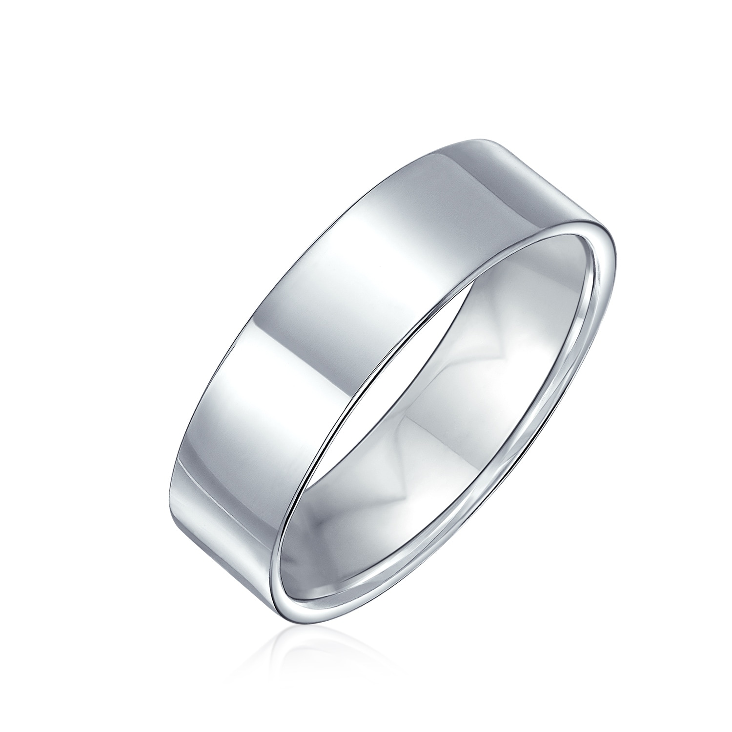 High Polished Sterling Silver 6MM Classic Wedding Band Ring 