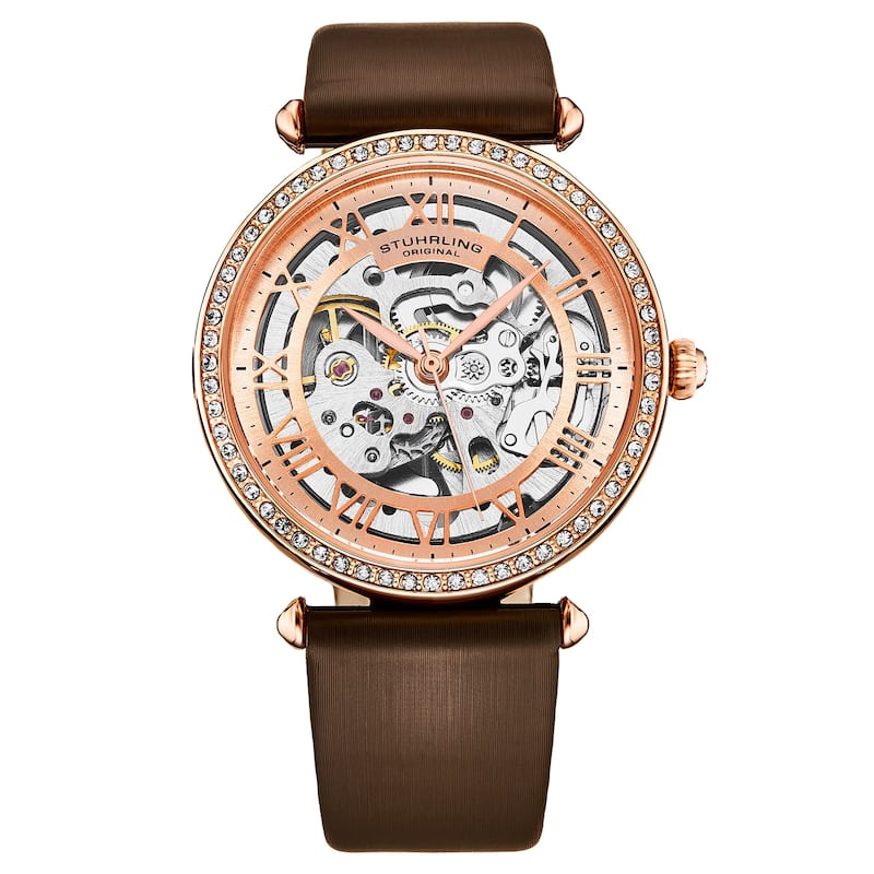 Stuhrling Original Luxe Automatic 4022 38mm Skeleton - Brown