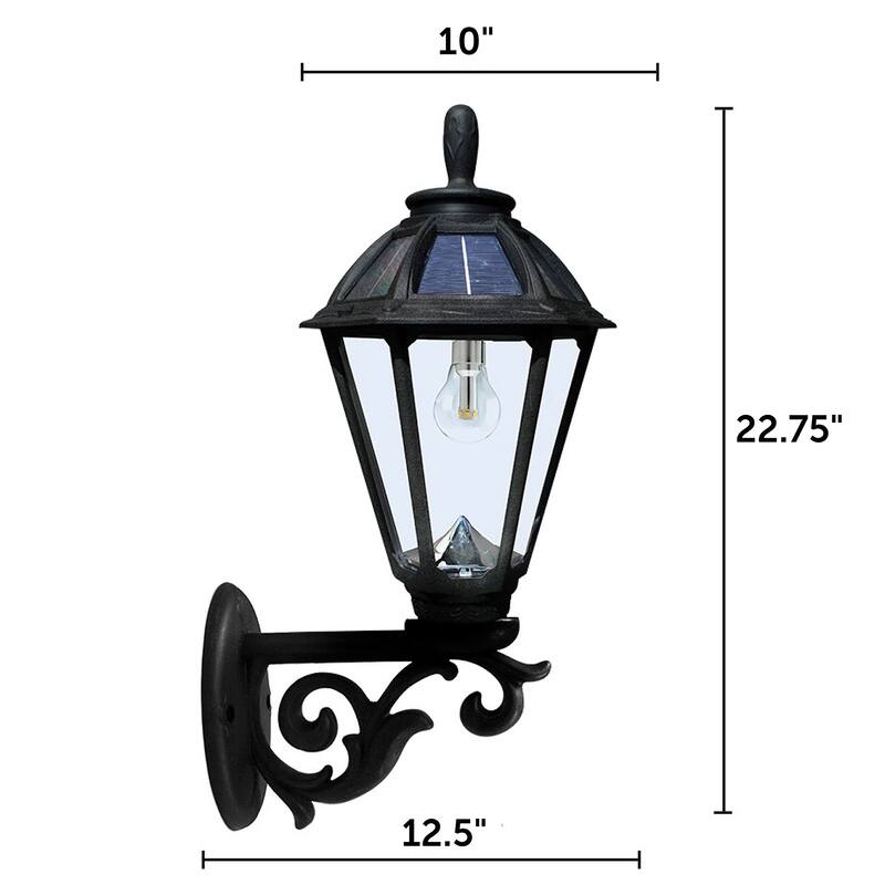 Polaris Bulb Black Solar 3' Fitter Post Light with Pier or Wall Sconce