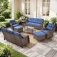 Option Brown Wicker & Blue Cushion