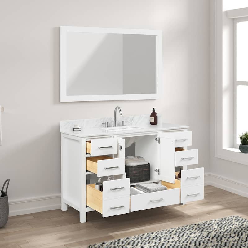Blossom Geneva 48" Freestanding Bathroom Vanity with Marble Top & Sink