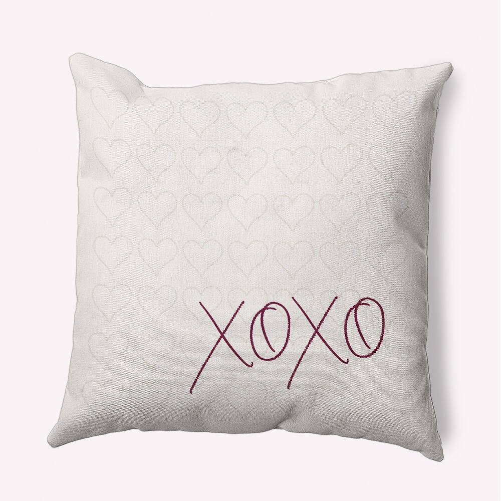 XOXO with Hearts Valentine's Day Decorative Indoor Pillow