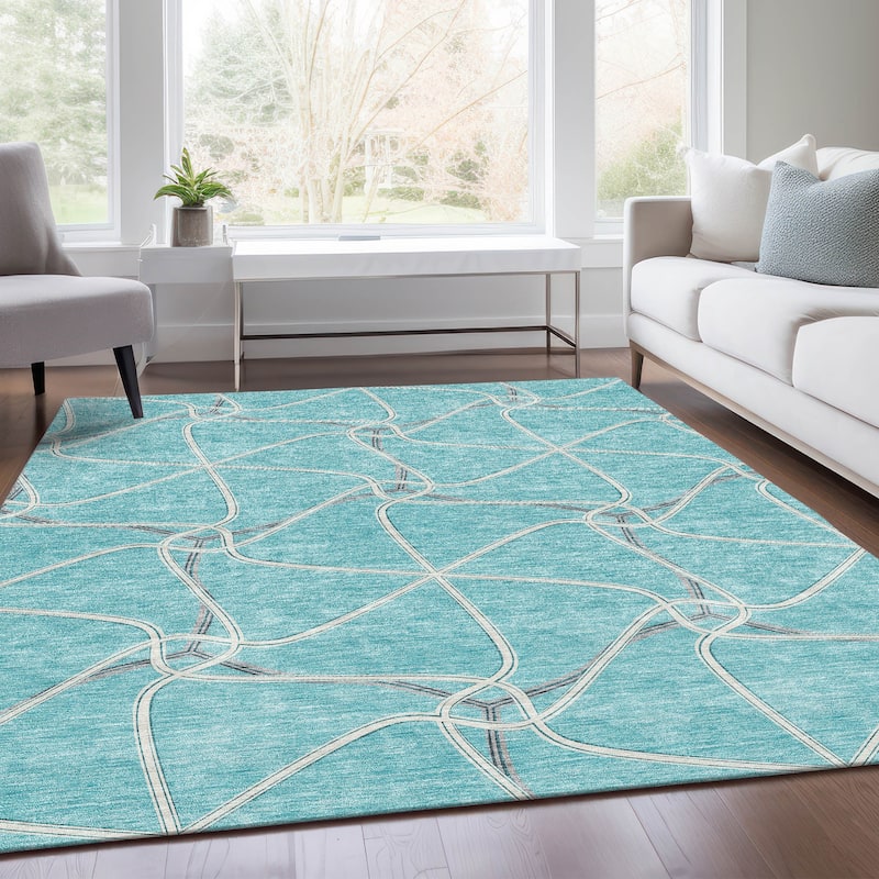 Premium Washable Super Soft Contemporary Geo Mayfield Rug