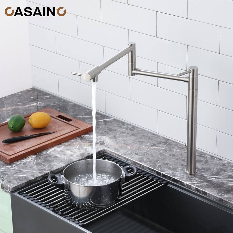 Pot Filler Kitchen Faucet with Double Joint Swing Arms