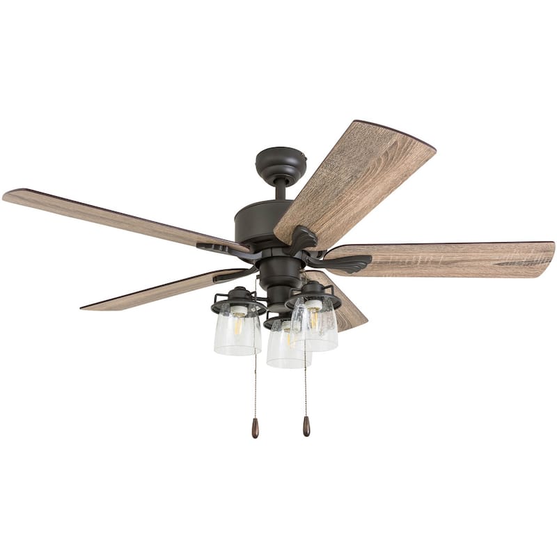 The Gray Barn Wildroot Farmhouse 52-inch Aged Bronze LED Ceiling Fan