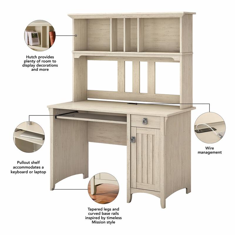Salinas 48W Computer Desk with Hutch and Chair by Bush Furniture