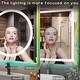 preview thumbnail 7 of 19, KIOTEE Frameless LED Frontlit & RGB Backlit Anti-Fog Tempered Glass Bathroom Vanity Mirror with ETL and 3-Year Warranty