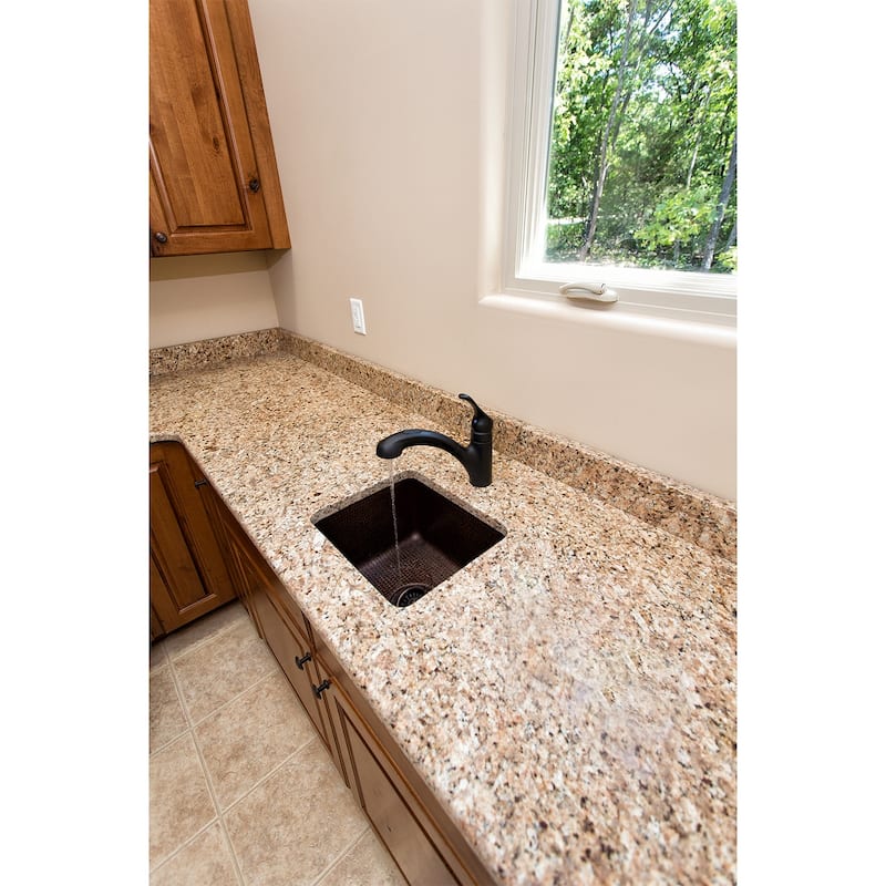 16-in Gourmet Rectangular Hammered Copper Bar/Prep Sink (BREC16DB)