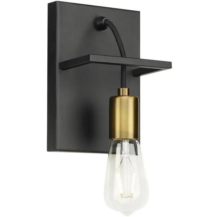 Tae Wall Industrial Wall Bath Fixture - Black/Aged Brass
