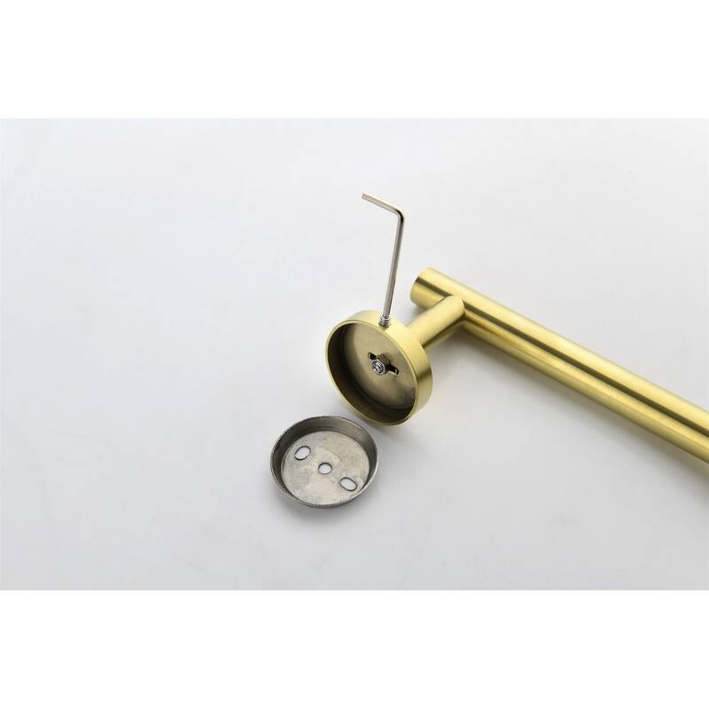 6 Piece Bathroom Hardware Set Brushed Gold Wall Mount Modern Bathroom Towel Holder Bar 304 Stainless Steel Bath Accessories Set