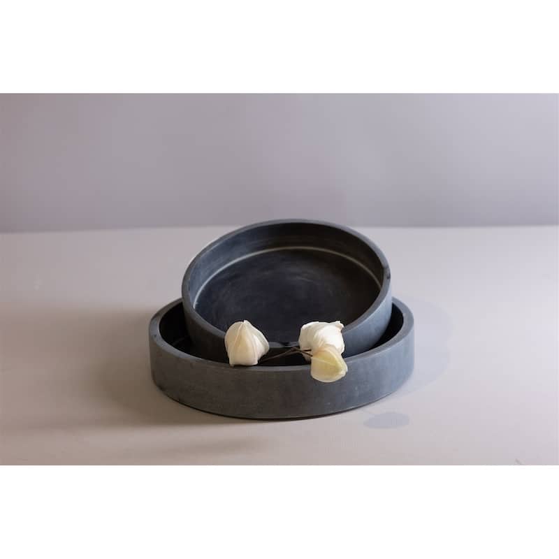 Med. Soapstone Round Tray 8"Dia