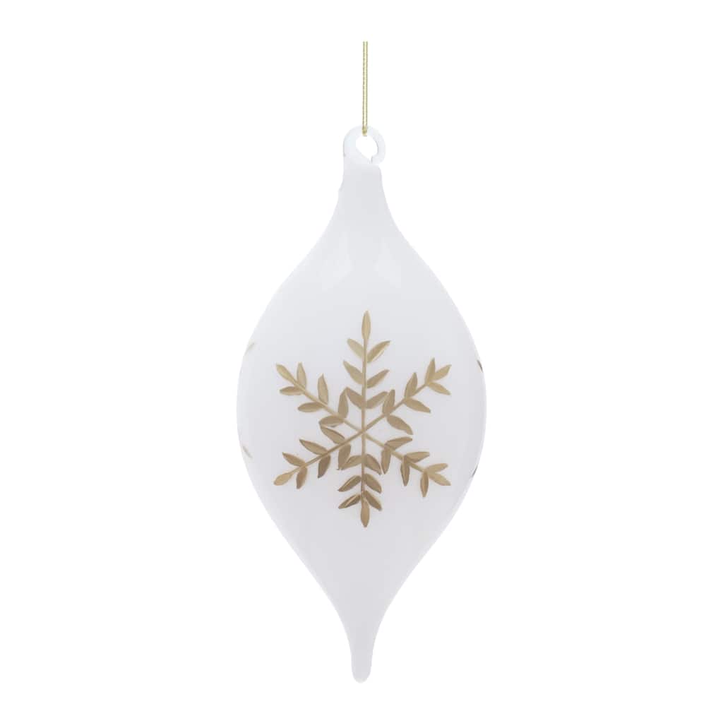 Glass Ornament with Snowflake Set of 6