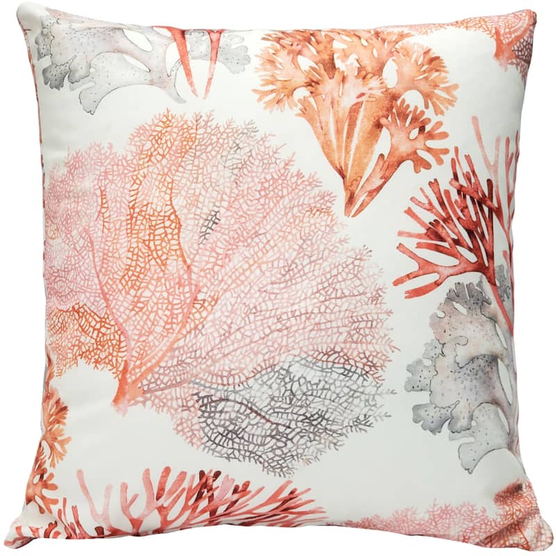 Tiger Beach Pink Coral 21x21 Throw Pillow - Polyester