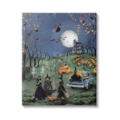 Stupell Autumnal Witches Scene Canvas Wall Art Design by Heatherlee Chan