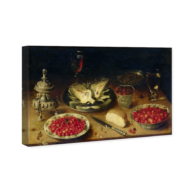 Wynwood Studio 'Arranged Dinner Table' Classic and Figurative Wall Art Canvas Print Classic - Red, Brown