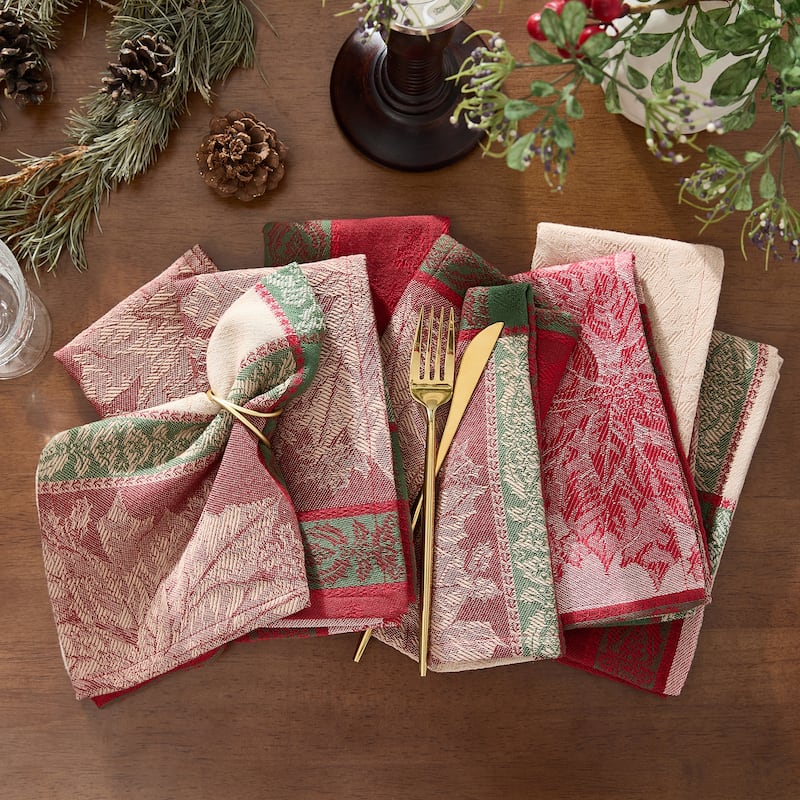 Prestige Poinsettia Jacquard Napkin Set of 8 - Set of 8