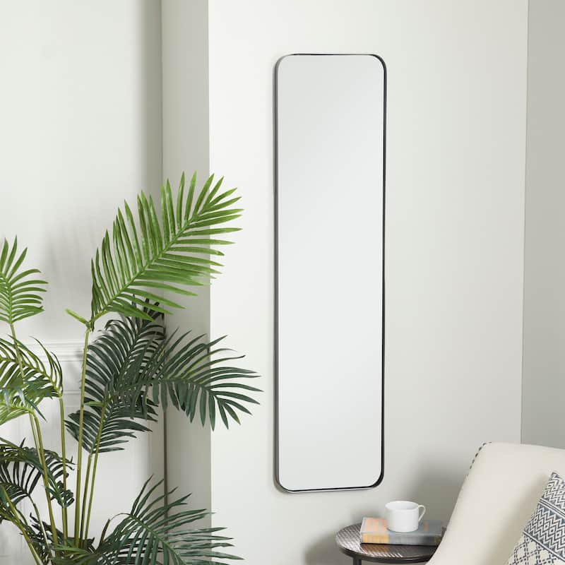 Metal Slim Minimalistic Wall Mirror with Thin Frame - Black or Gold - Roche River Decor