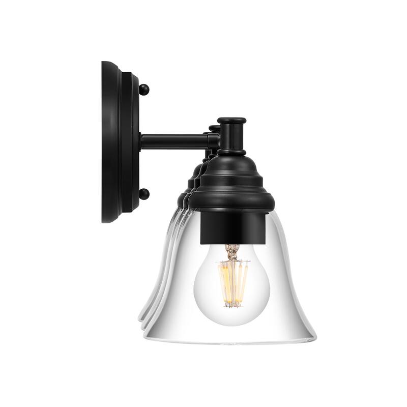 3-Light Farmhouse Bathroom Vanity Wall Lights Black