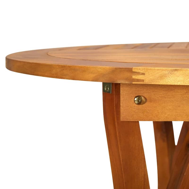 vidaXL Patio Table 59.1"x35.4"x29.5" Solid Acacia Wood - 59.1" x 35.4" x 29.5"