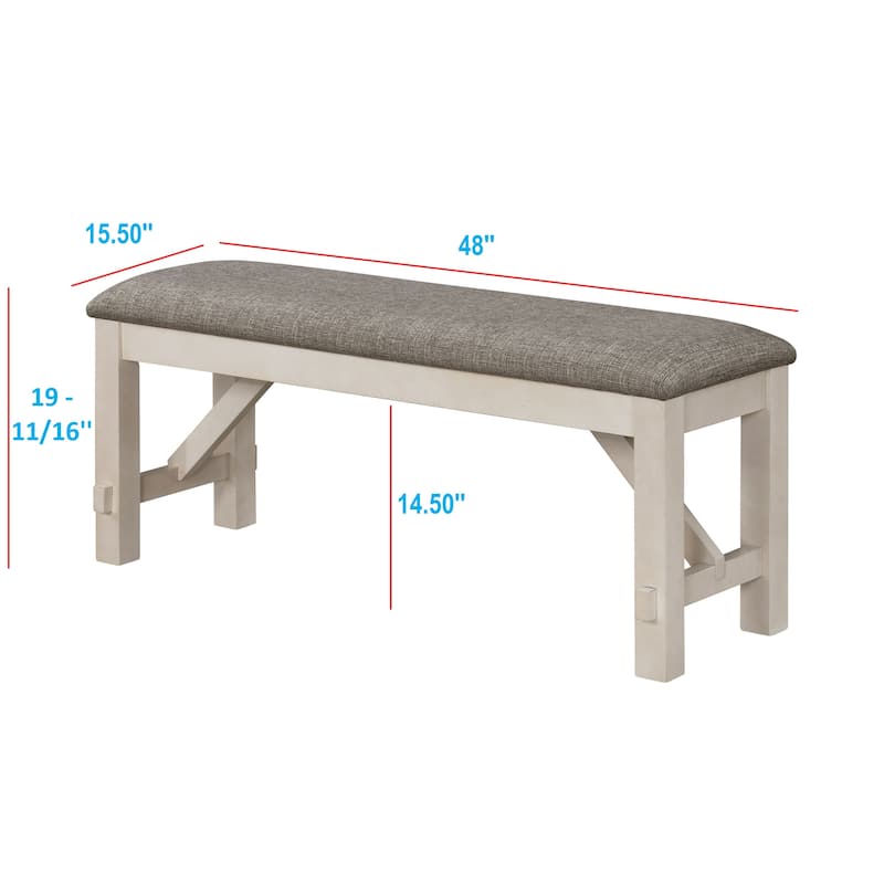 Freyya Chalk Gray Fabric Extendable Dining Room Set