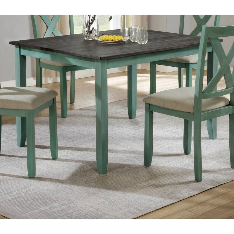 Rustic Simple 5 Pcs Dining Table Set, Natural Wood Grain Texture Dining