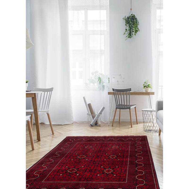 ECARPETGALLERY Hand-knotted Finest Khal Mohammadi Red Wool Rug - 4'11 x 6'9