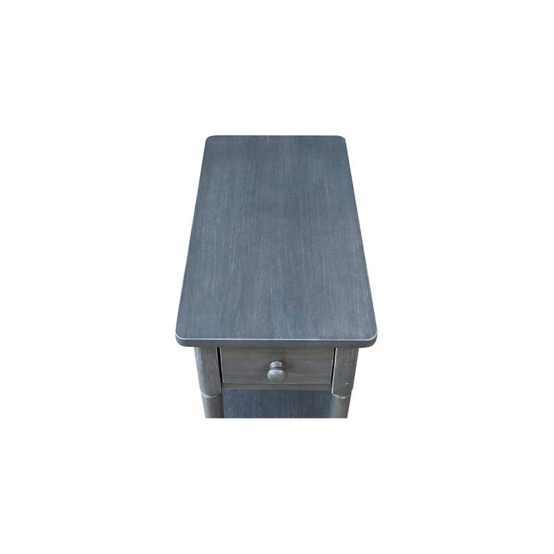 Narrow Solid Wood Side Table with Drawer