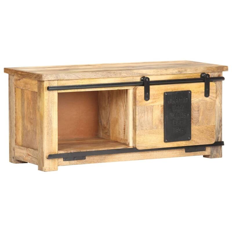 vidaXL TV Stand 35.4"x13.8"x15.7" Solid Wood Mango