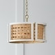 preview thumbnail 4 of 5, Lola 4-light Flat White/ Matte Brass Convertible Pendant/ Semi-Flush Mount