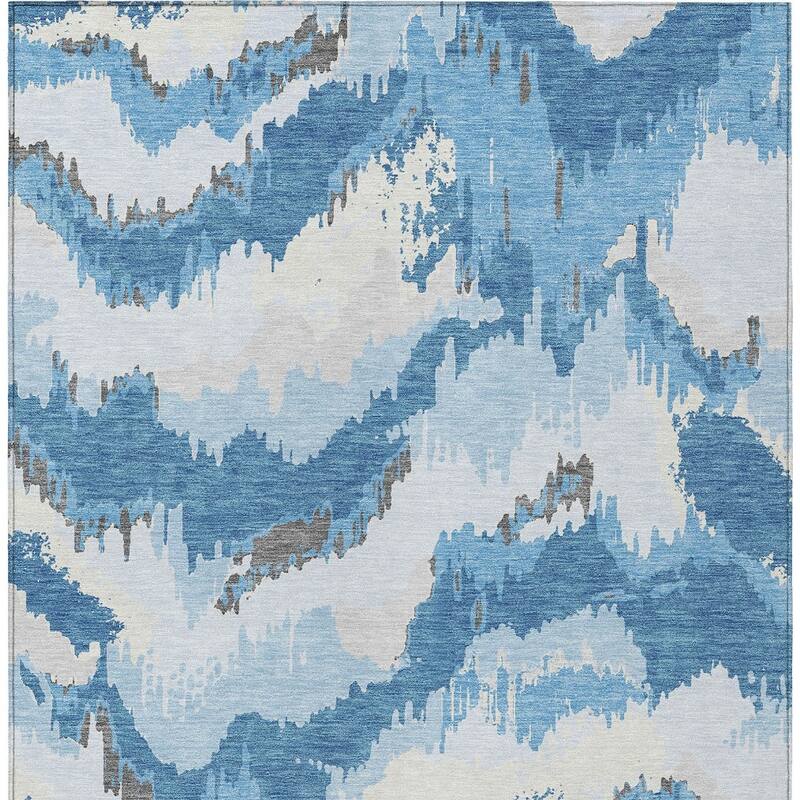 HomeRoots Abstract Transitional Rectangle Outdoor Rug