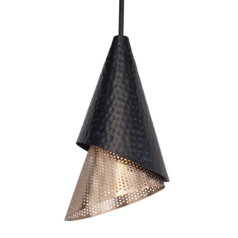 Uttermost 21624 Apollo 10" Wide Mini Pendant - Matte Black / Matte Gold