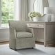 preview thumbnail 14 of 33, Martha Stewart London Upholstered Skirted Dining Arm Chair with Hidden Casters