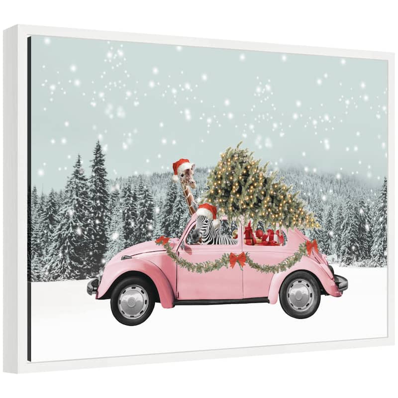 Kate and Laurel Sylvie Framed Canvas Let it Snow 2 by Iulia Emelianteva Julyartprints - White